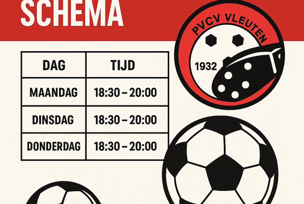Update 31-08 - CONCEPT Trainingsschema seizoen 2025-26 bekend 