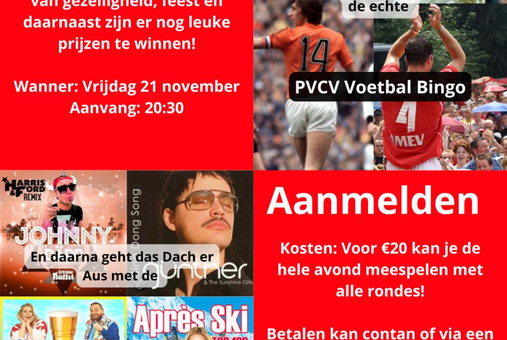 Vrijdag 21 november Bingo PVCV!