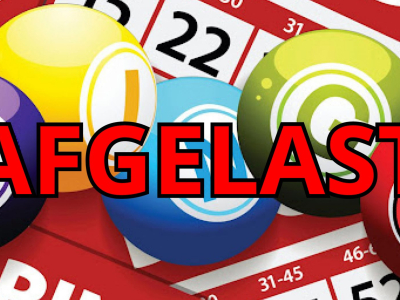 Bingo vrijdag 10 januari gaat niet door