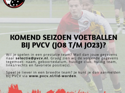 Voetballen bij PVCV? Meld je aan voor seizoen 2026/27! 