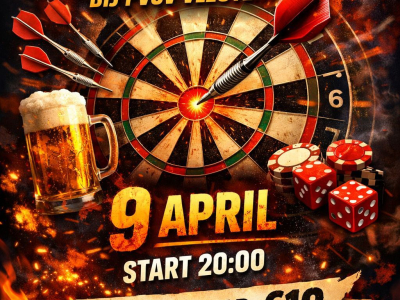 9 april Darttoernooi bij PVCV!